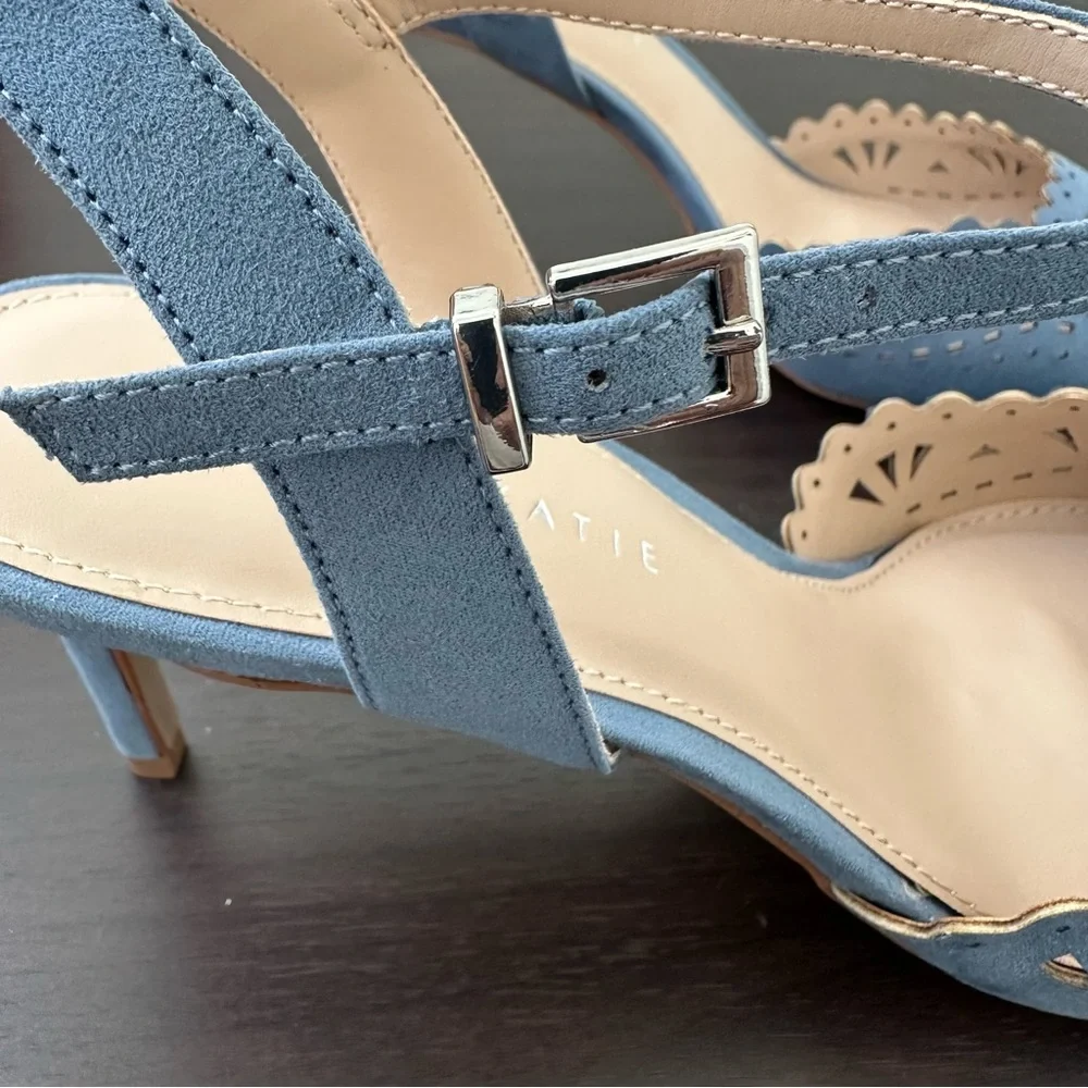 Kelly & Katie Pointed Toe Blue Microsuede Pumps, Size 10 Women's Heels New